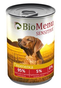 BioMenu SENSITIVE Консервы для собак Перепелка 95%МЯСО , 410 гр.