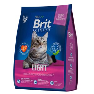 Brit Premium Cat Light. Сухой корм для кошек с избыточным весом и склонностью к полноте с курицей. 800 гр.