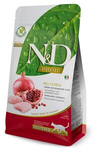 Farmina N&D Prime Cat Chicken & Pomegranate Neutered. 1,5 кг.
