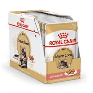 Royal Canin Maine Coon Adult паучи для взрослых кошек породы Мейн Кун, кусочки в соусе, 85 г х 24 шт.