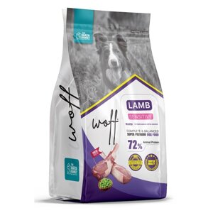 Woff Adult Sensitive Lamb сухой корм для собак с чувствительным пищеварением с ягненком. 12 к.