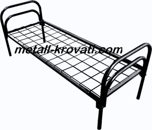 Кровать металлическая одноярусная, сетка сварная 100х100мм "КС-1" Эконом-класс