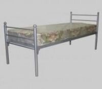 Кровать металлическая одноярусная, сетка сварная 100х50мм. Бытовая КМ-1 без матраса.