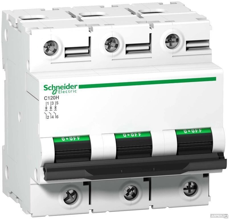 Выключатель автоматический 3п 80А С 10кА C120N Acti9 Schneider Electric - наличие