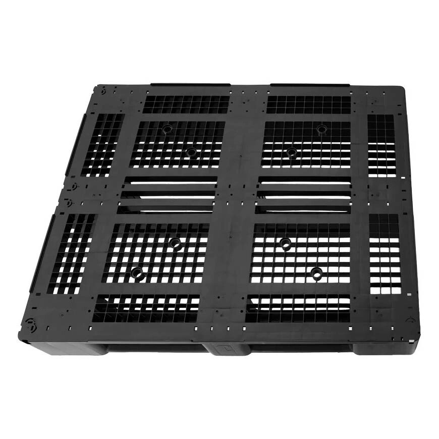 Пластиковый поддон 1200х1000х150 мм перфорированный на 3 полозьях CR 1210 D3/D3-5 от компании ООО "ПаллетПласт" - фото 1