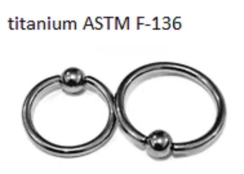 Кольца 1,2*8*3 мм из титанового сплава ASTM F-136