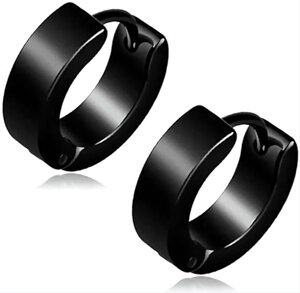 Серьги 2,5*11 мм из хирургической стали 316L анодированные black