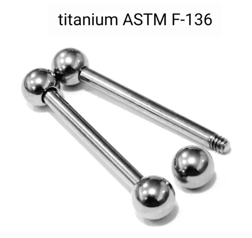 Штанги 1,6х16х5/5 мм из титанового сплава ASTM F-136