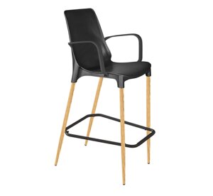 Барный стул SHT-ST76/S69-C черный/светлый орех