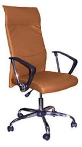 Кресло для персонала 9371 L-2 кож/зам коричневое ДК