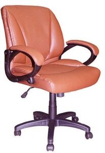 Кресло для персонала Н-9182 L-2 кожа , коричневое ДК