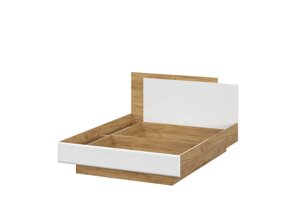 Кровать двойная универсальная SV-мебель Милан (1,6*2,0) (Серия 2) Дуб золотой/Белый матовый