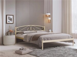 Кровать двуспальная Флоренция (160х200/металлическое основание /Бежевый)