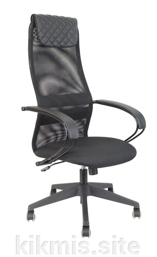Офисное кресло руководителя KR 67 (CH-607) эко черн\сетка черн ТГ