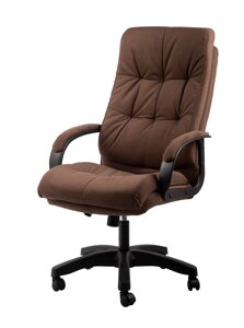Офисное кресло руководителя Мурано велюр коричневый ДТГ пласт