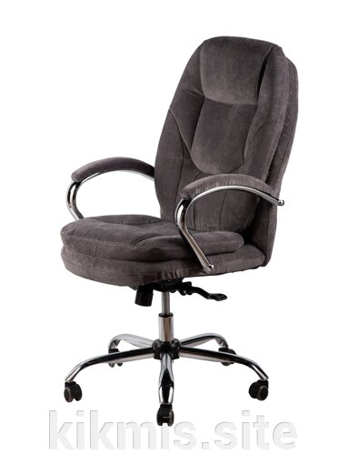 Офисное кресло руководителя Зорба (CH-868N) вельвет серый ДТГ хром