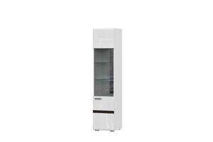 Пенал-витрина SV-мебель Модульная система Соло Белый/Белый глянец