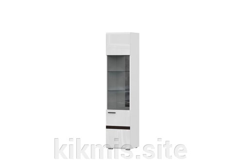 Пенал-витрина SV-мебель Модульная система Соло Белый/Белый глянец