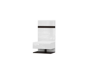 Тумба прикроватная со щитом SV-мебель Модульная система Соло Белый/Белый глянец/Венге