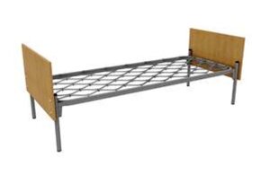 Кровать металлическая односпальная со спинками из лдсп - дп-1