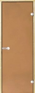 Дверь для сауны Harvia 9х19 (стеклянная, бронза, коробка сосна), D91901M