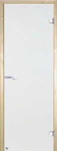 Дверь для сауны Harvia 9х19 (стеклянная, прозрачная, коробка ольха), D91904L