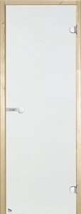 Дверь для сауны Harvia 9х19 (стеклянная, прозрачная, коробка сосна), D91904M