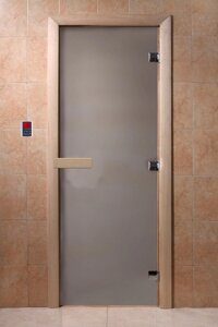 Дверь банная DW 1900х700 хвоя сатин 6мм 2 петли