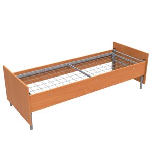 Кровать на металлической сетке односпальная, спинки и царги из ЛДСП