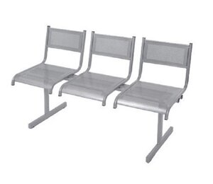 Секция стульев 3,4,5 -х местная из перфорированного металла (разборная) для раздевалок и зон ожидания