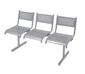 Секция стульев из перфорированного металла \разборная\ для раздевалок и зон ожидания, посетителей