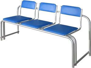 Секция стульев стопируемая с мягкими сидениями для раздевалок и зон ожидания, посетителей, собраний
