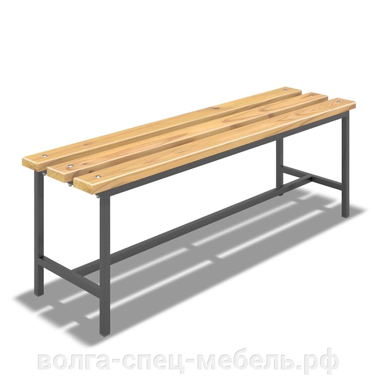 Скамейка для раздевалки с брусками из дерева Длина 120, 150см. от компании Волга-Спец-Мебель - фото 1