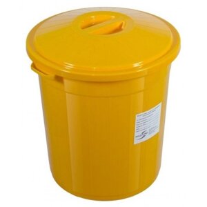 Бак для сбора хранения и перевозки мед. отходов 35л желтый класса Б