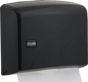 Диспенсер для листовой туалетной бумаги, черный (Vialli)