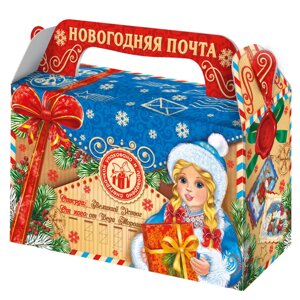 "Новогодний подарок", 500 г, картонная подарочная коробка для конфет