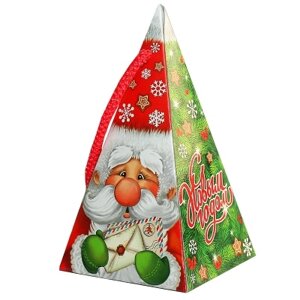 Новогодняя подарочная коробка «Пирамидка-дедуня» 300 гр