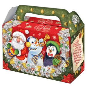 Новогодняя упаковка "детский праздник" 500 г, картонная подарочная коробка