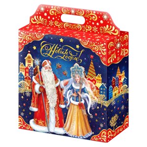 Новогодняя упаковка "нг сюжет", 4000 гр, подарочная коробка для конфет