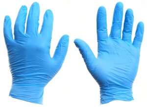 Перчатки нитриловые голубые (M, L) (100шт/уп)