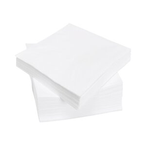 Салфетки бумажные белые квадратные однослойные 1/4 сложение 240240 мм (7200 шт/кор)