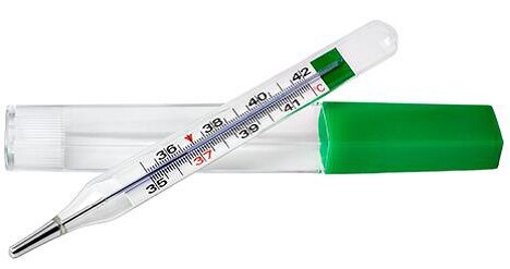 Термометр медицинский максимальный стеклянный Импэкс-Мед БЕЗРТУТНЫЙ в пластиковом футляре