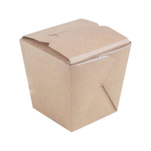 Упаковка для лапши бумажная крафт с квадратным дном 460мл , 90x90x90мм (640шт/кор)