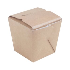 Упаковка для лапши бумажная крафт с квадратным дном 560мл, 95x95x100 мм (460шт/кор)