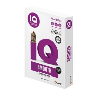 Бумага IQ smooth, а4, 90 г/м2, 500 л., класс а+белизна 170%CIE)