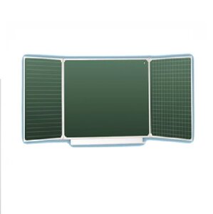 Доска аудиторная магнитная трехэлементная 1000*3000 зеленая/меловая/клетка/линейка
