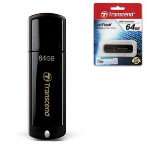 Флеш-диск 64 GB, transcend jet flash 350, USB 2.0, черный, TS64GJF350