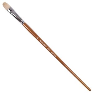 Кисть художественная профессиональная BRAUBERG ART CLASSIC, щетина, овальная,16, длинная ручка