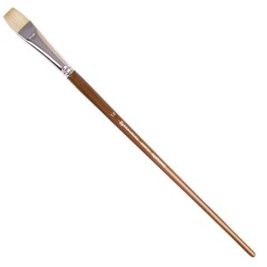 Кисть художественная профессиональная BRAUBERG ART CLASSIC, щетина, плоская,18, длинная ручка