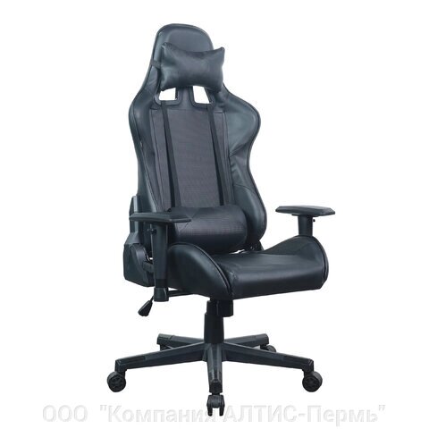 Кресло компьютерное BRABIX GT Carbon GM-115, две подушки, экокожа, черное, 531932